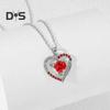 Halskette für Damen, Strass, Herz, rote Rose, Anhänger, kontrastfarben, polierte Legierung, Symbol der leidenschaftlichen Liebe, Halsschmuck für Verabredungen, Alltagskleidung, Bankette