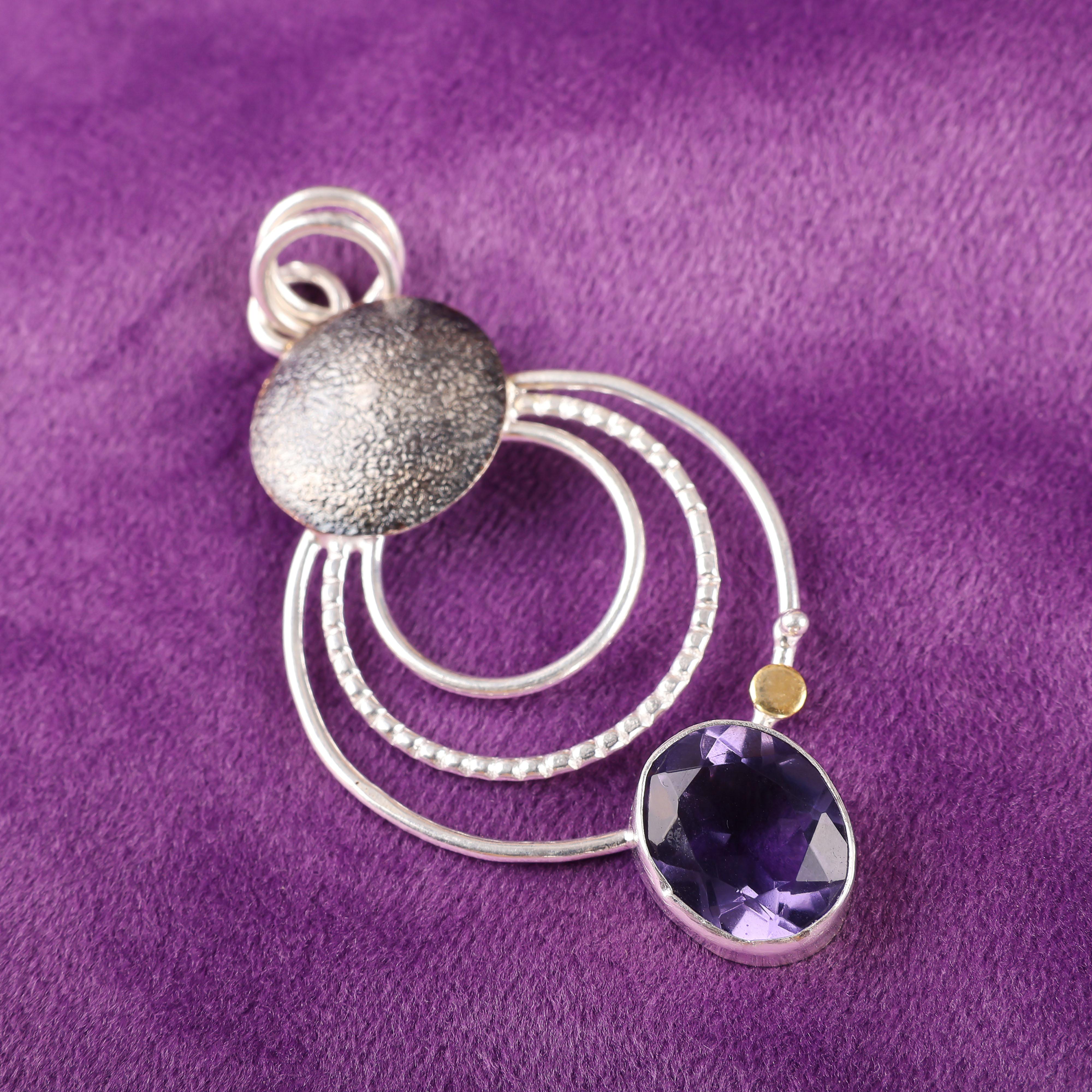 

Подвеска с иолитом, Подвеска из драгоценного камня ручной работы, Подвеска из стерлингового серебра 925 пробы, Антикварное украшение, Для подарка на помолвку 2.32 Inches фиолетовый
