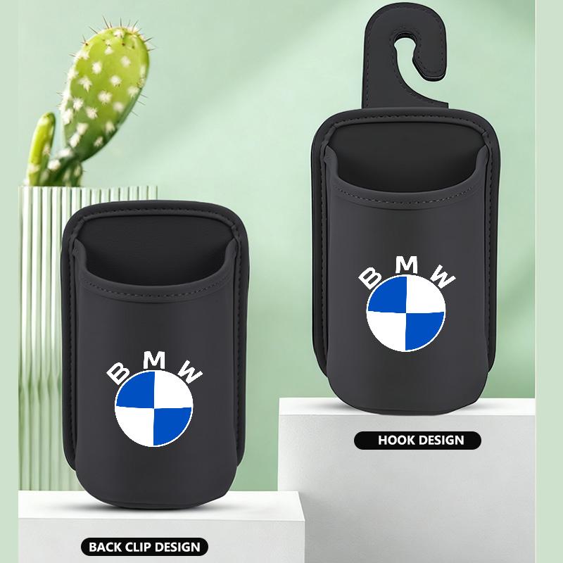 Leather Car Seat Cup Holder Hang Drink Storage Box Accessorie For BMW M3 M5 X3 E93 F10 F20 F30 F40 F15 F25 F26 F31 F49 F86 Gjvm37