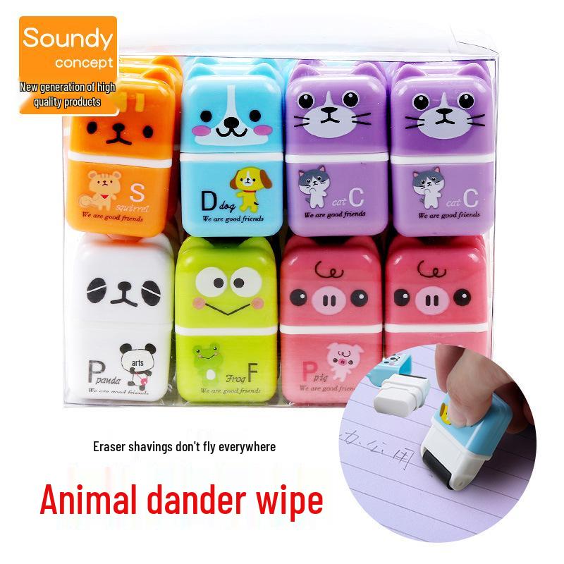 Cute Cartoon Animal Roller Eraser - Creative Student Stationery
