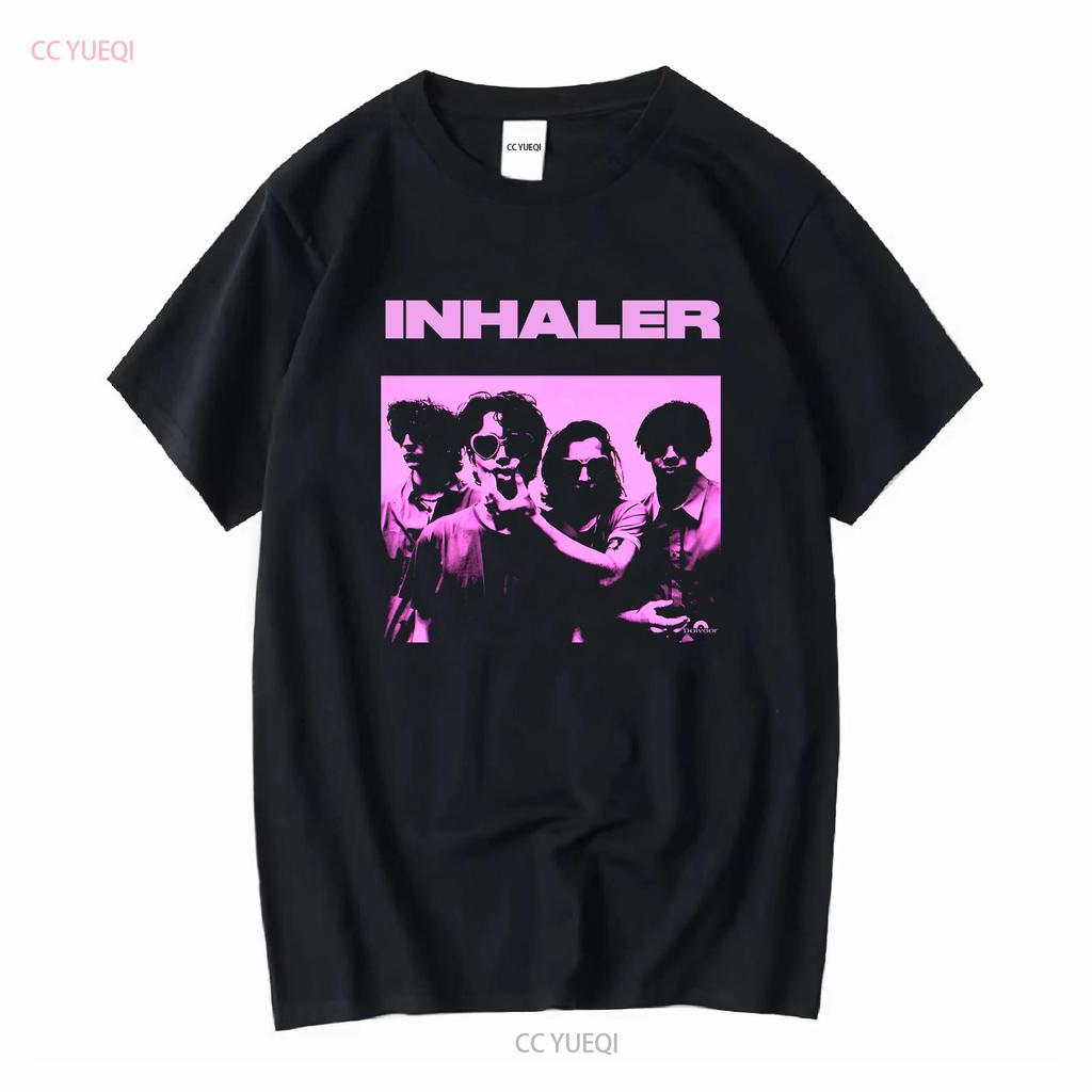 T Shirt Inhaler Band Family for Men Elijah Sleeve Hewson Boy Indie Vintage Washed Slightly Unisex Breathable Casual Stretched