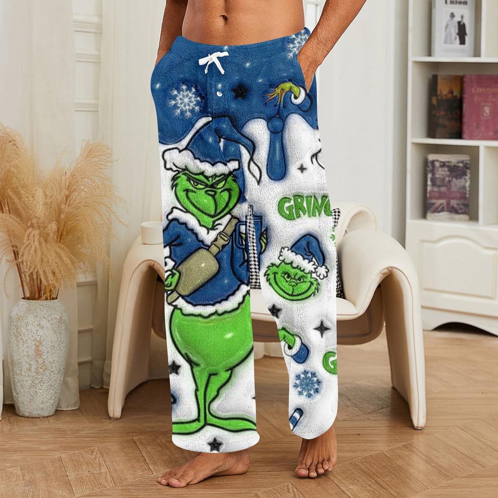 Men's Allover Printed Home Pants Sleeping Pajama Pants Long Pants Pajama Pants