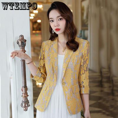 Small Suit Jacket Women's Spring and Summer Fashion Outer Wear Seven-point Sleeve Suit Top Sunscreen Shirt