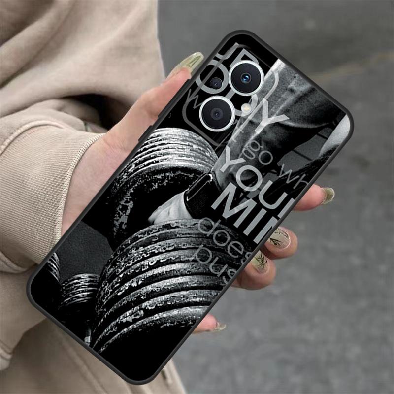 Bodybuilding Gym Fitness Quotes Case For OPPO Reno 7 8 Lite 10 11 12 13 14 Pro 8T 12F 13F 14F OPPO Find X8 X6 X9 Pro Cover