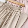 Summer New Acetate Satin Grab Flower Casual Pants Women's Skinny Smooth Ice Silk Straight Pants 0