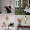 2Pcs Cross Wreath Metal Wire Cross Shaped Wreath Form for DIY Floral Decor Christmas and Religious Celebrations Home Wreath Making Supplies