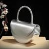 Elegant Shiny Surface Evening Bag Square Half Moon Diamond Studs Clutch Bag Handbag Valentine's Day