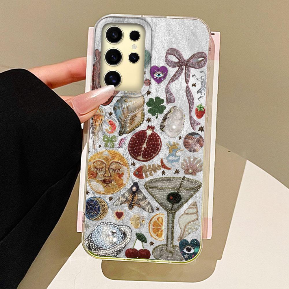

Summer Heart Sun Face Eyes Bowknow Women Girls Phone Case for Samsung Galaxy S25 Edge S24 S23 S22 S21 FE Plus Ultra Shell Cover Samsung Galaxy S21 FE білий