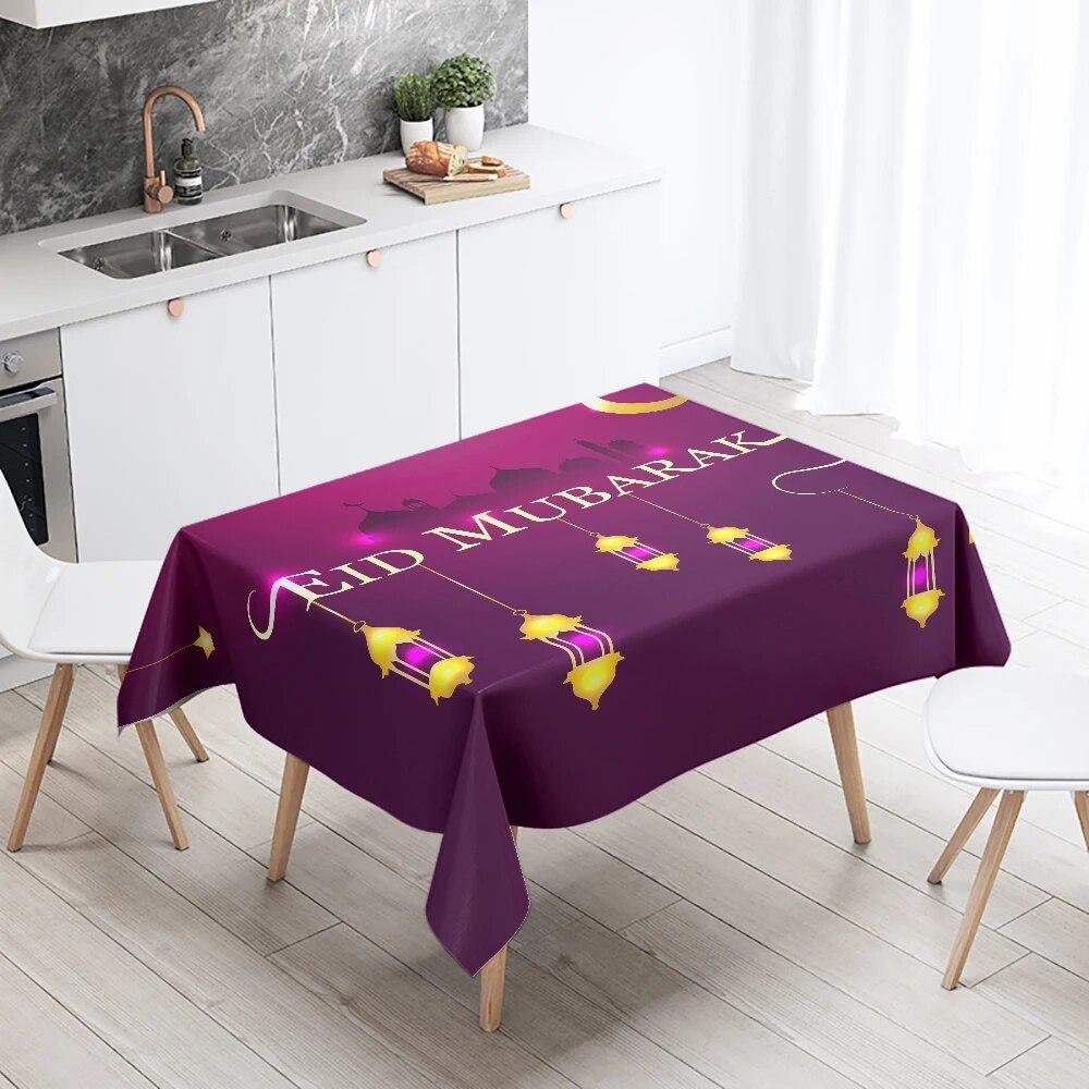 Eid Mubarak Home Decoration Tablecloth Islamic Mosque Muslim Decoration Tablecloth Waterproof and Anti-fouling