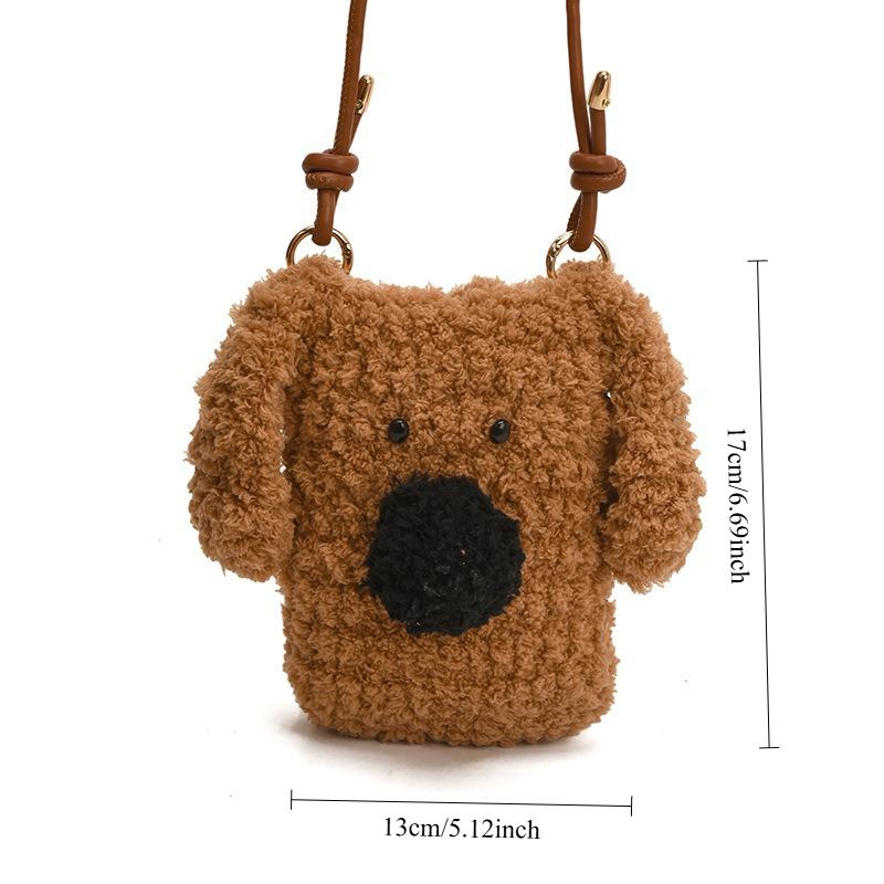 Cute Plush Puppy Crossbody Bags Soft Kawaii Pup Plushie Shoulder Bags Couple Gifts Versatile Fashion Bags for Women Child Gifts