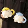 Cute cute ceramic mug birthday gift girl student souvenir couple pair cup ceramic cup with lid