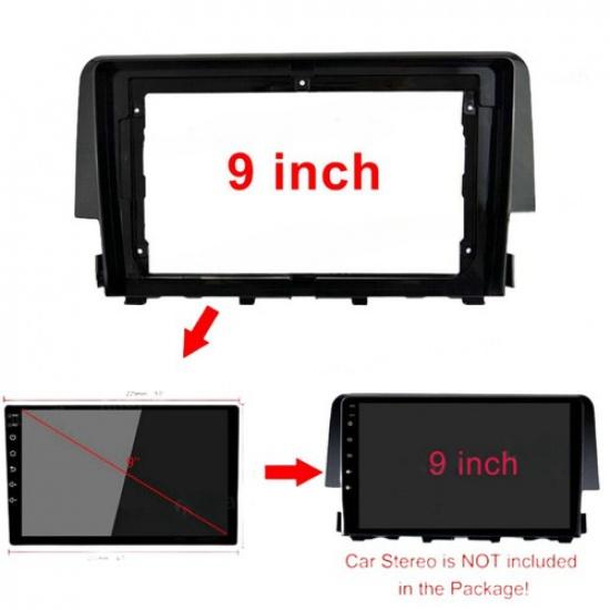 For Honda Civic 2016~21 Car Radio Stereo Fascia Frame Panel Trim Bezel Harness