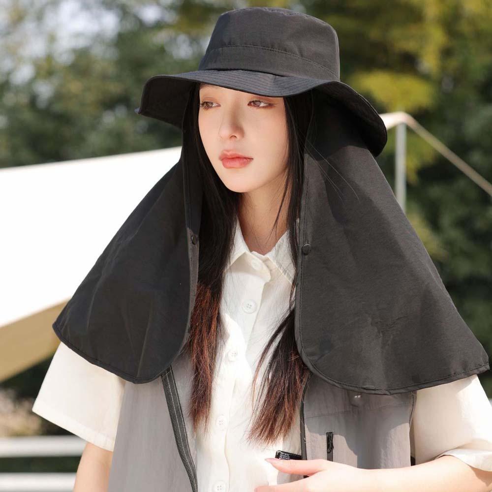 Breathable Mountaineering Cap Elastic Women Sun Cap Ponytail Cap Shawl Fisherman Hat Travel