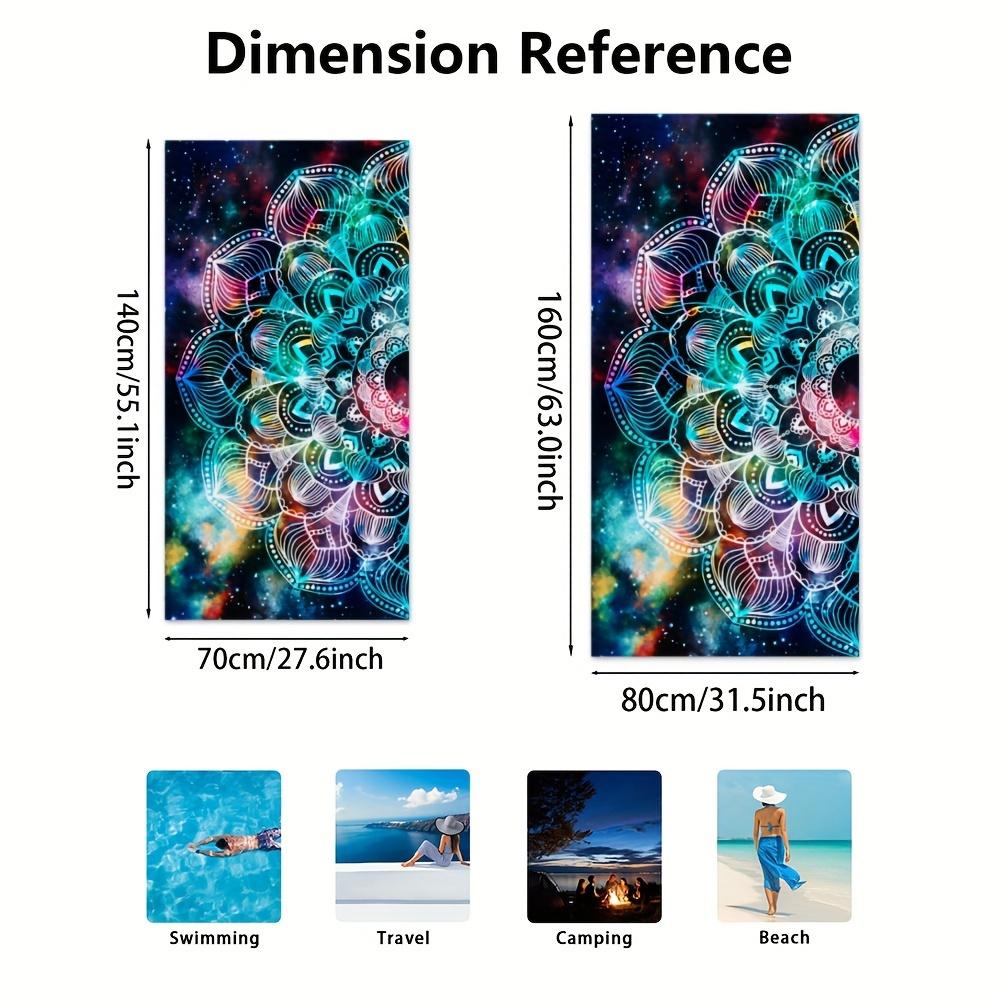 Custom Mandala Beach Towel Galaxy Pattern 160x80cm Microfiber Bath Towels All Season Soft Absorbent Blanket