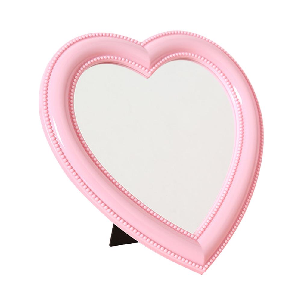 Portable Cute Wall hanging Women/Girls Makeup Mirror Cosmetic Mirror Heart Shaped Handheld
