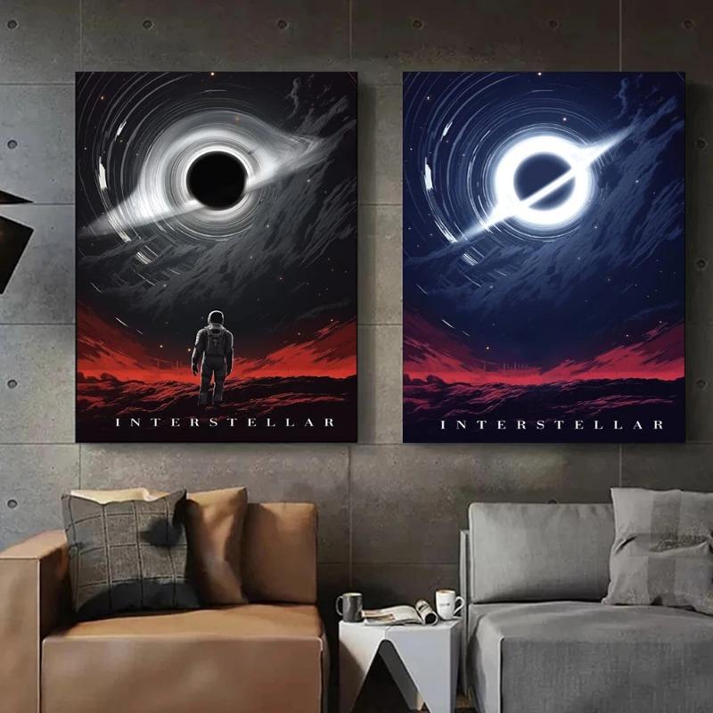 Weltraum-Sci-Fi-Poster, interstellares Schwarzes Loch, Universum, Planet, Geschenk, Leinwandbild, moderne Wanddekoration, Wohnzimmer, Schlafzimmer