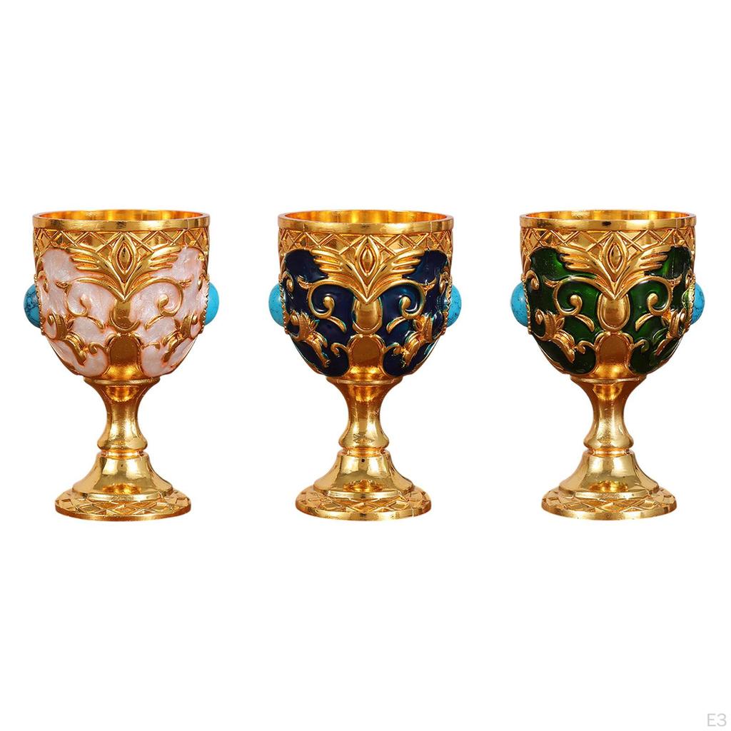 Medieval Goblet for Ceremonial Use, Zinc Alloy Wine Cup, Engraved Gift Item