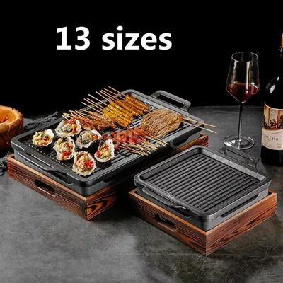 Smokeless Portable BBQ Grill Korean Japanese Barbecue Grill Charcoal BBQ Oven Alcohol Stove Household Non-stick Korean Bbq Table