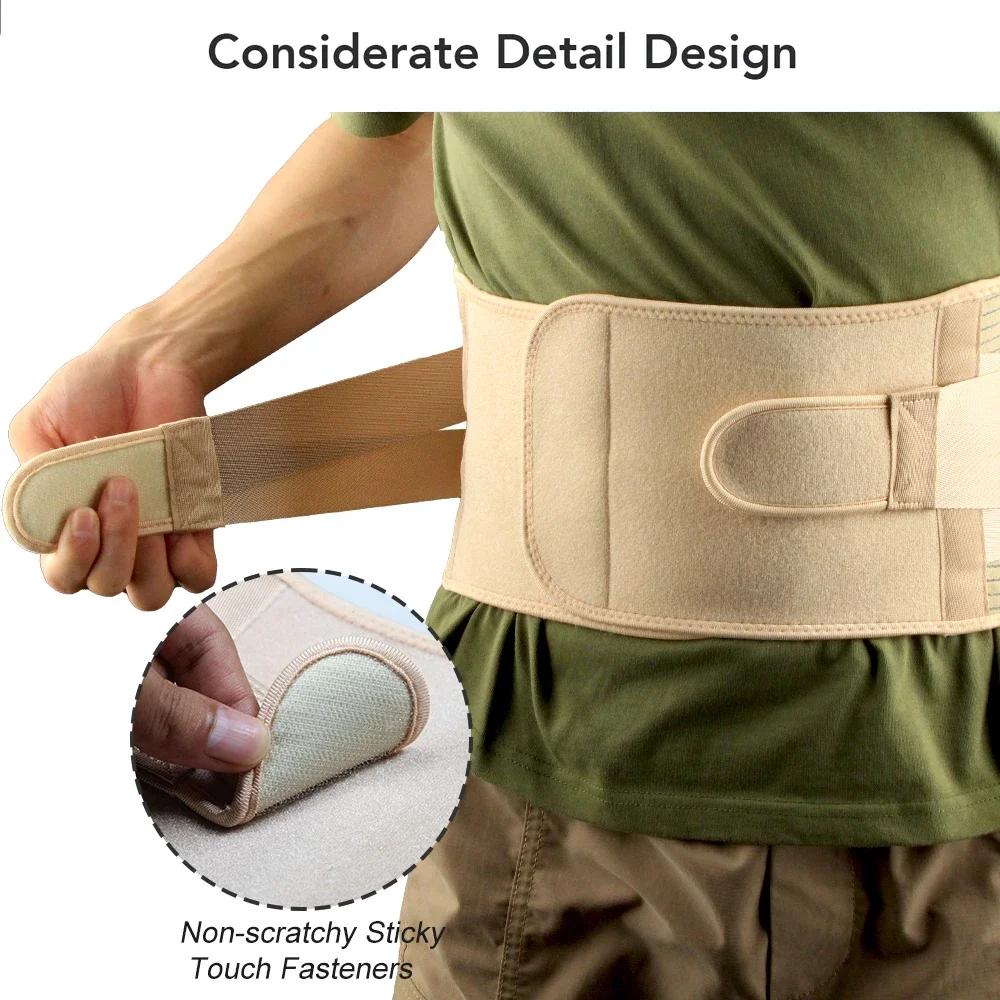 1Pcs Back Brace For Lower Back Pain Relief With 6 Stays Breathable Support Belt For Men Women Anti-Skid Lumbar Belt