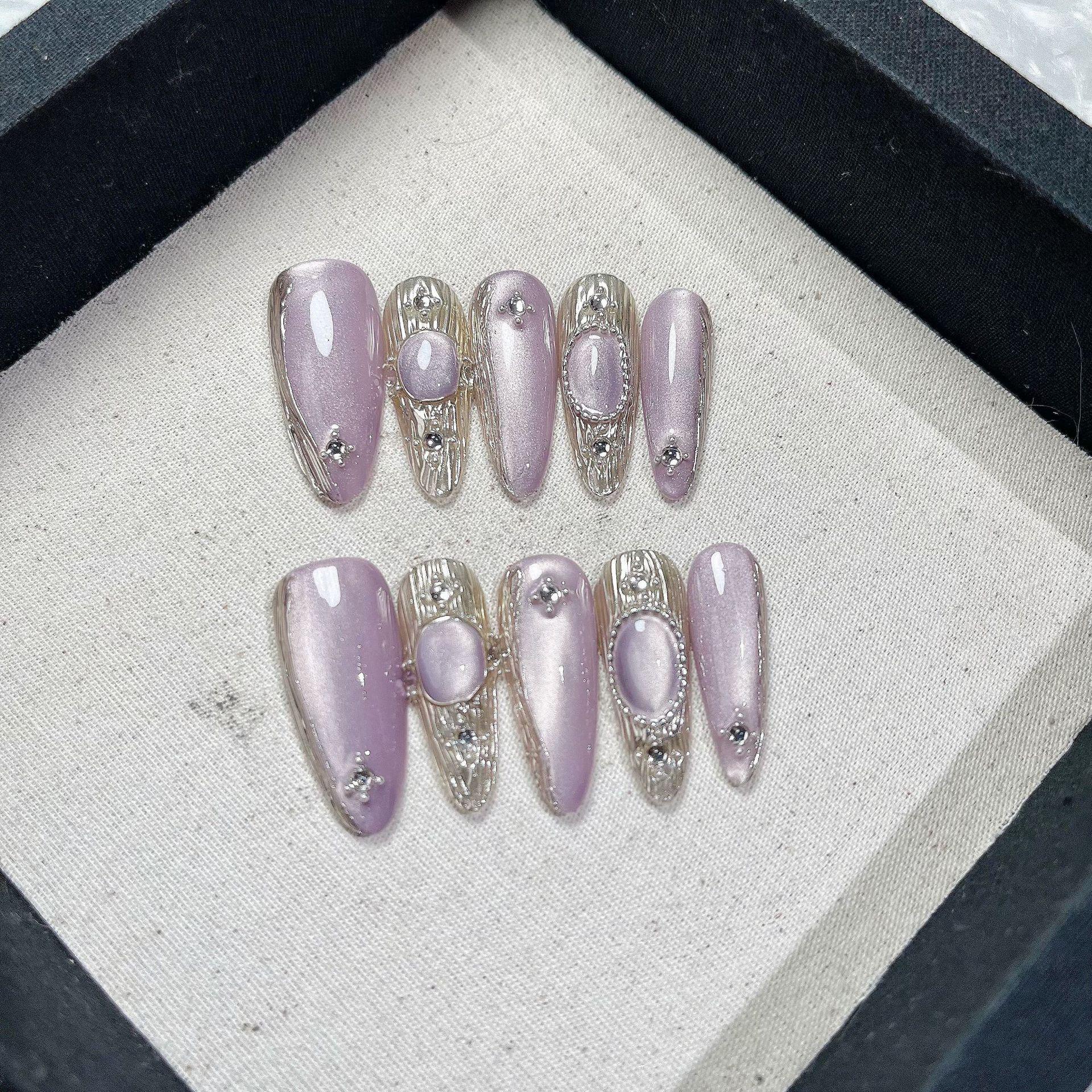 

Naihi Ручная работа Кошачий глаз Весенняя гора Металл Носимый Нейл-арт Extra Small