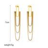 Women Titanium Steel Bohemian Style Tassel Link Ear Drop Earring