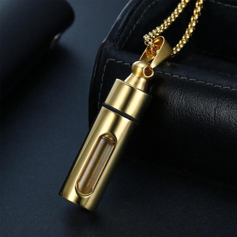Clear Tube Perfume Bottle Necklace Diffuser Necklace Pendant Perfume Necklace Cylinde Tube for Memorial Jewelry Gift