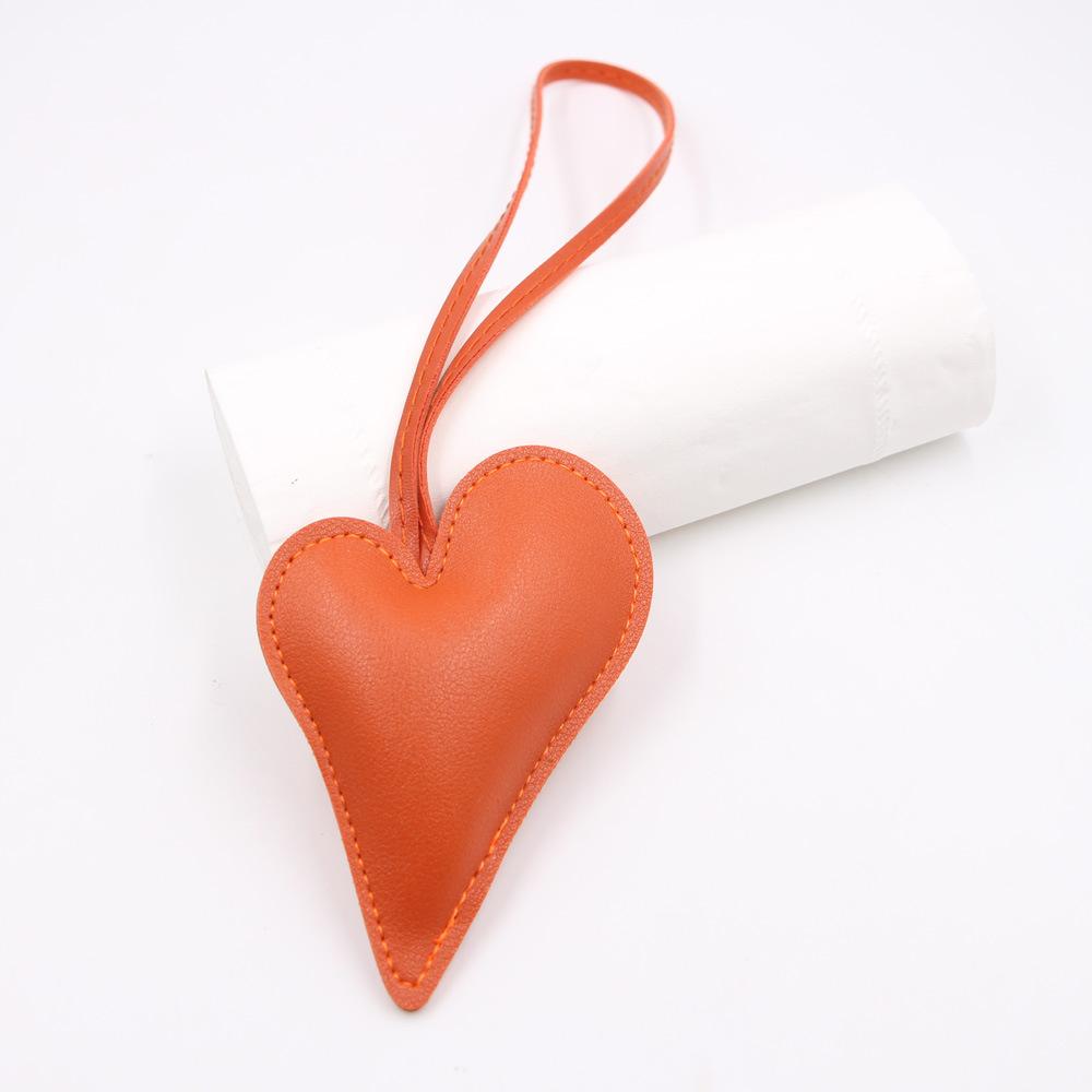 Valentine's Day Leather Hanging Rope Love Pendant Luggage And Clothing Paired With Knotted Rope Heart-shaped Pendant Accessories