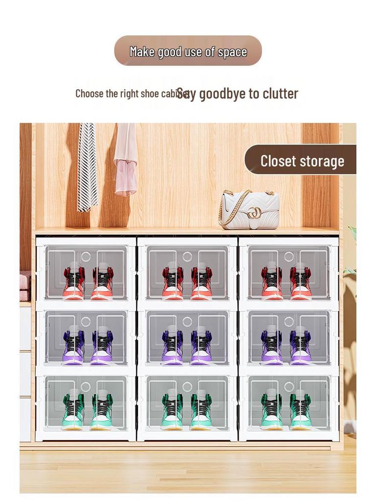 Custom Foldable Shoe Rack: Large-Capacity, Dustproof, Multi-Layer Storage Cabinet for Living Room