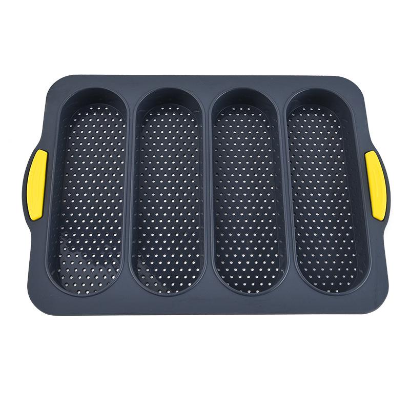 Two-Color Silicone Cake Mold, 4-Cavity Baking Pan for DIY Bread and Cakes