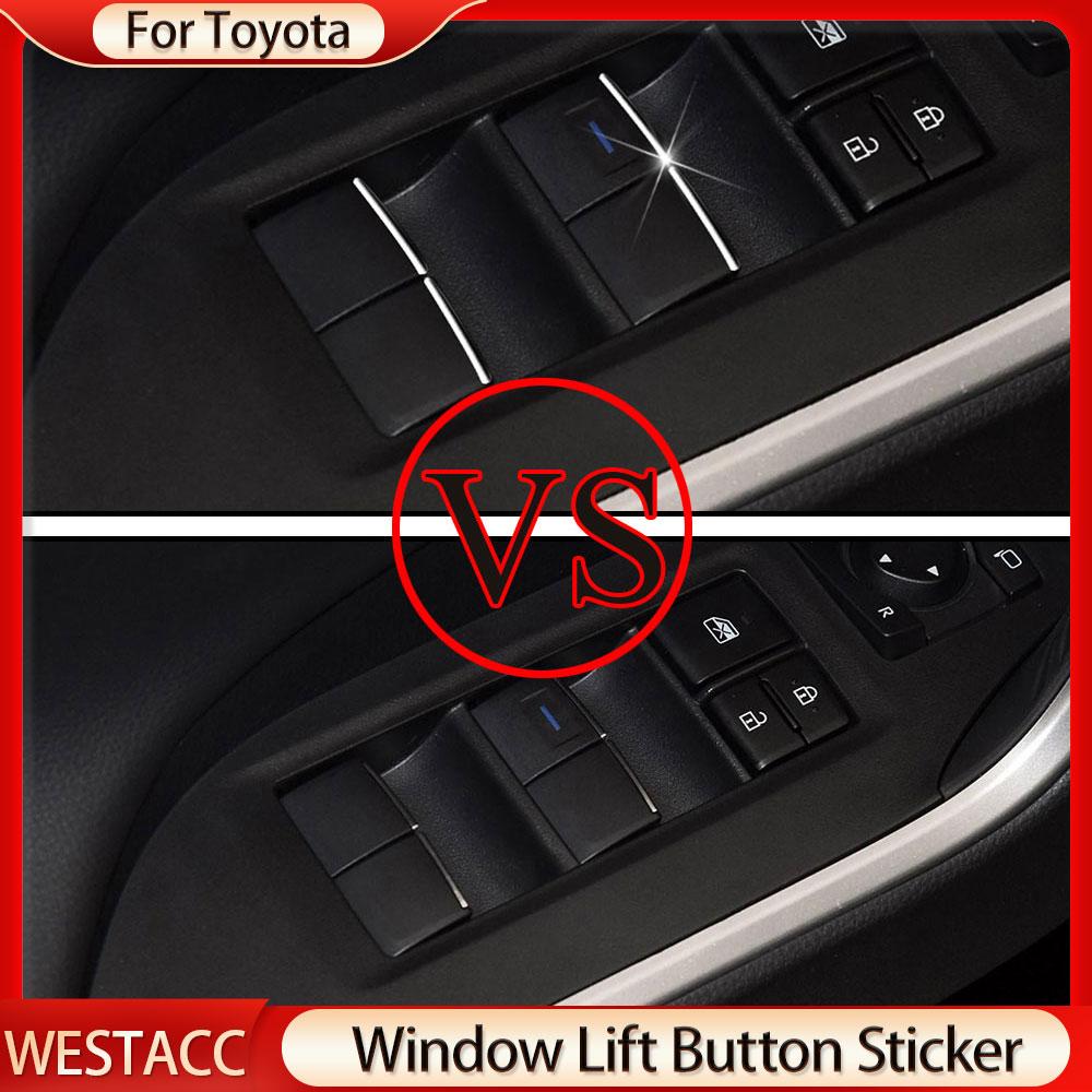 Car Window Lift Button Sticker Trim for Rav4   Camry- CHR2016- CHR EV Wildlander Highlander Sienna