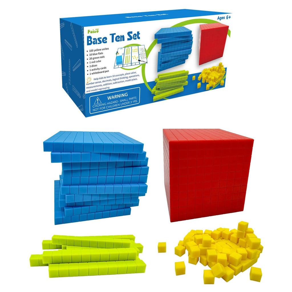 Decimal Math Cubes for Early Education: Montessori Teaching Aids for Understanding Ones, Tens, Hundreds, and Thousands