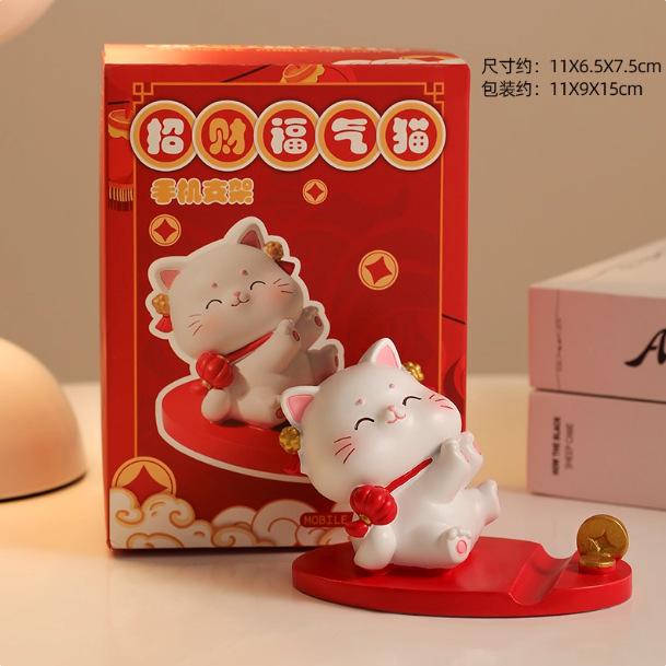 Creative Cartoon Cat Mobile Phone Holder Ornament Office Desktop Decoration Cute Practical Small Gift for Girls