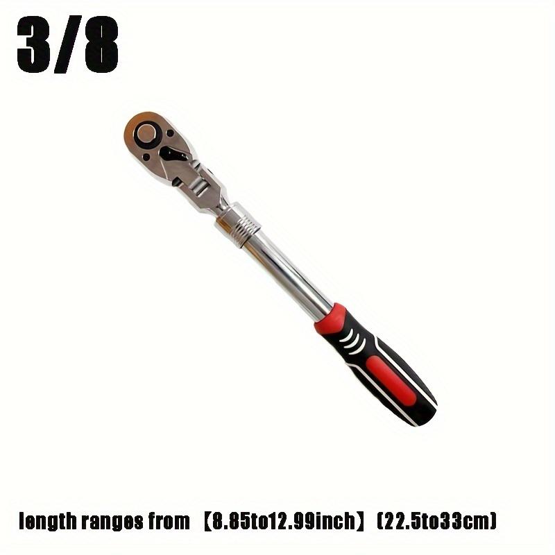 Swivel Head Ratcheting Wrench with Telescoping Handle & Quick Release - Bidirectional Gear for Effortless Auto Repair