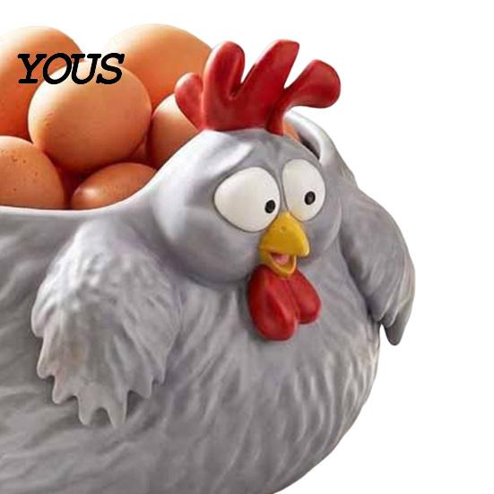 Durable Lightweight Storage Tray Hen Tray, Cute Decorative Chicken Bowl, Novelty Egg Basket Farmhouse Style Fruit Plate, for Table Decor And