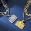 Unisex Zinklegierung Strassstein Hip Hop Anhänger mit personalisierter kubanischer Kette im Ölgemälde-Stil