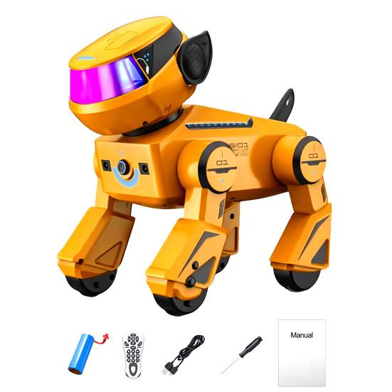 Cachorro Robô de Controle Remoto Brinquedo Programação Inteligente Interativo Cachorro Elétrico Crianças Pequenas 2.4GHz RC Caminhando Dançando Brinquedo Cachorrinho com Olhos LED