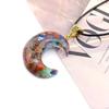 Seven-Color Gravel Necklace with Resin Encapsulated Natural Stone Pendant - Style N756