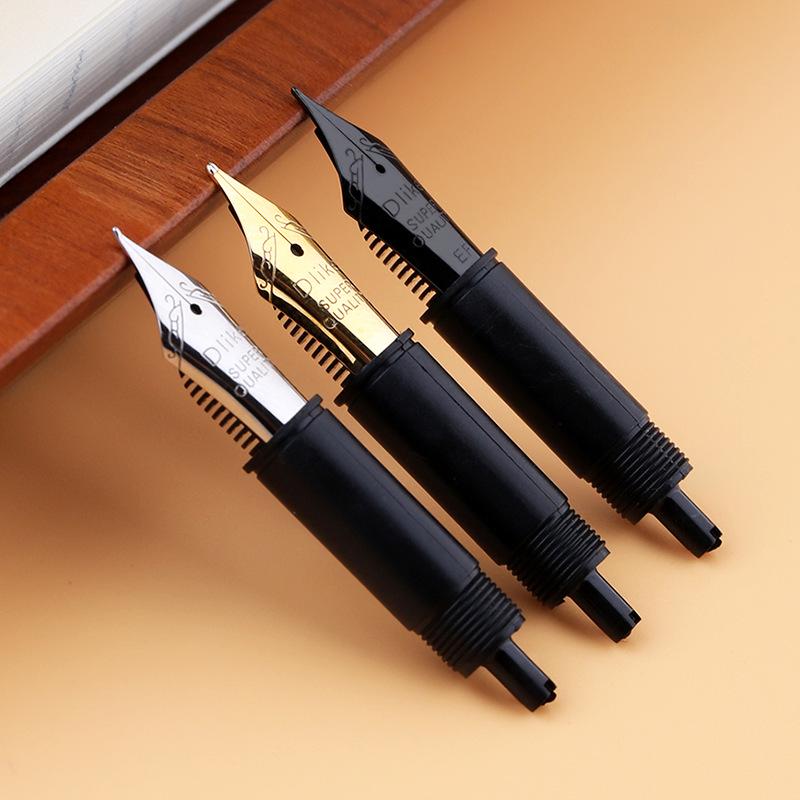 Fountain Pen Nib Set: EF, F, Small Oblique, Stainless Steel, Iridium Gold Replacement Nibs