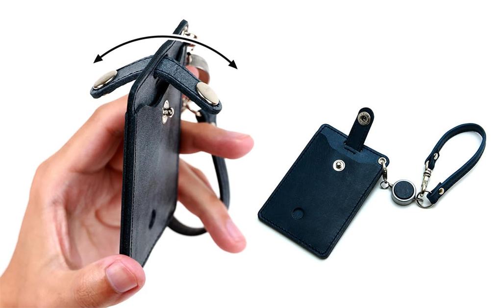 AGILITY Affa Loloma In Japan Pass Case Reel Commuter Holder Leather "Pist" [Made Suica]/Black