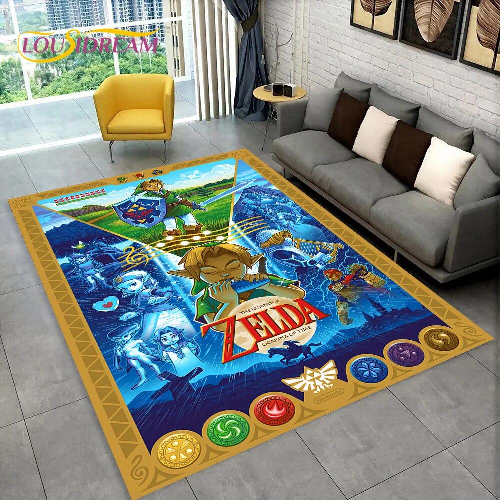 3D Z-Zelda2 HD Link Spiel Cartoon Teppich Teppich für Schlafzimmer Wohnzimmer Zuhause Sofa Dekoration, Kinder Spielen Große Dekor Bodenmatte