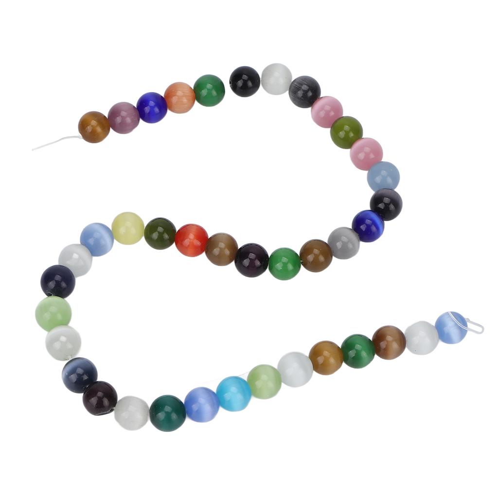 DIY Round Beads Mixed Colors Natural Stone Bracelet Necklace Jewelry Making Accessories 0.39in Diameter