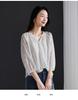 French V-neck Seven Quarter Sleeved Cut Flower Shirt for Women