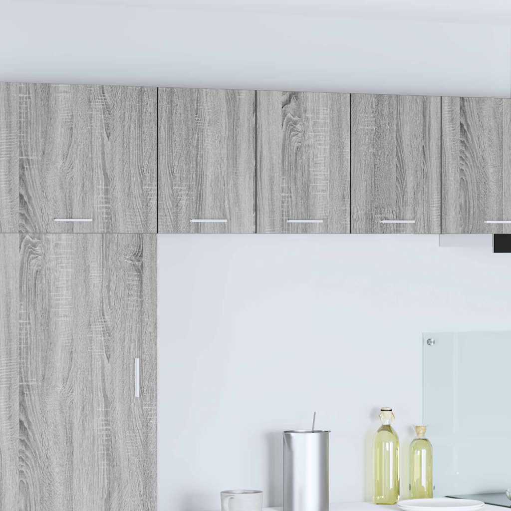 Wall Mounted Cabinet with Door 2 pcs Grey Sonoma and White 30 x 31 x 40 cm