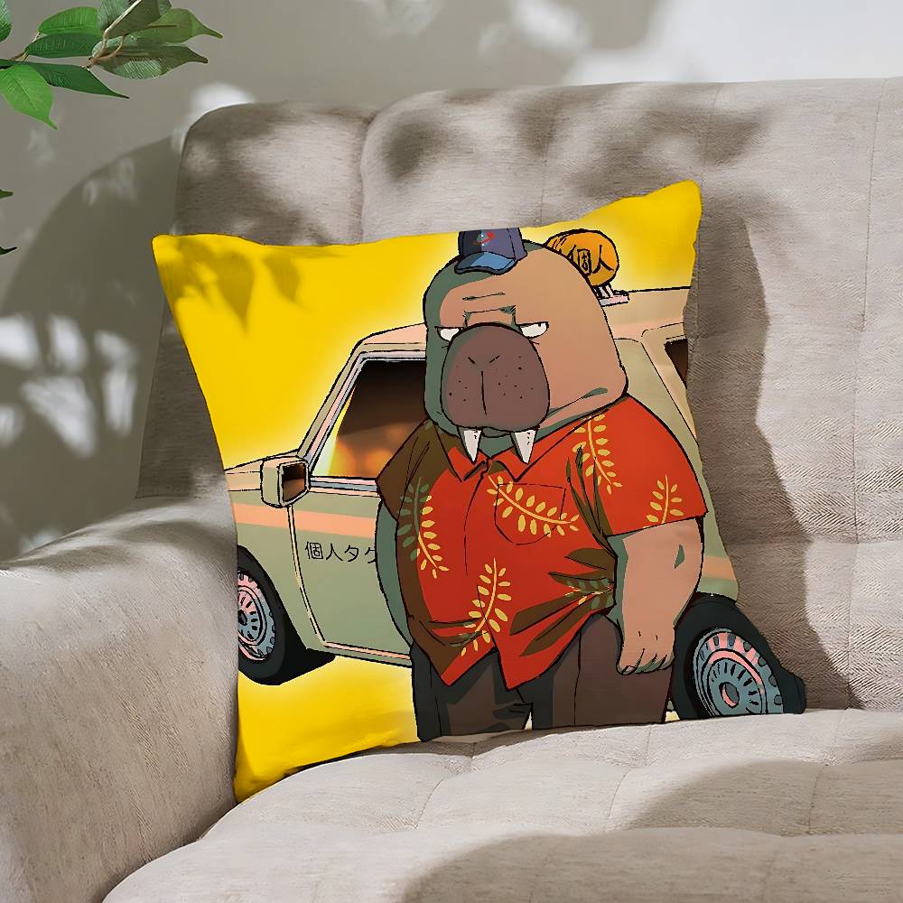 Cartoon O-Odd T-Taxi Pillow Case Throw Pillow Cover Nordic Vintage Style Cushion Covers Home Living Room Sofa Couch Seat Decor