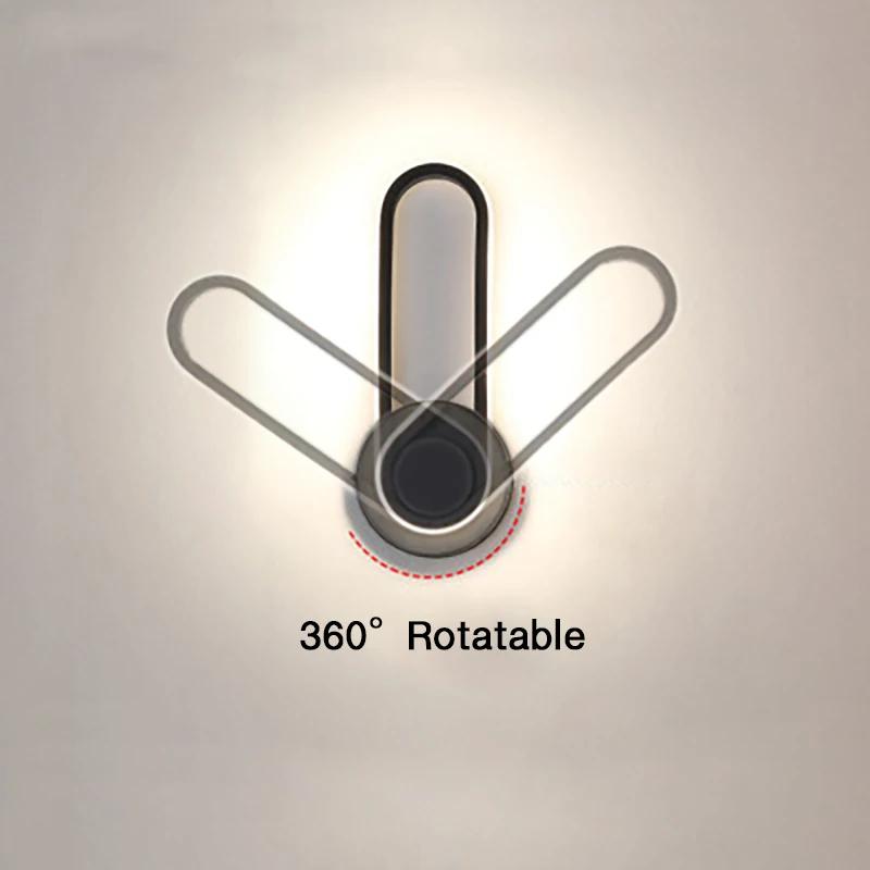 Modern Rotatable LED Wall Light For Aisle Stair Bedroom Bedside Living Dining Room Balcony Indoor Lighting Wall Sconce Fixtures