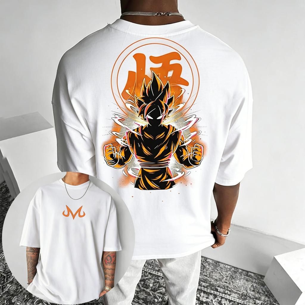 Dragon Ball Anime Goku Kulatý výstřih Krátký rukáv 2026 Bandai Léto Pánské Sportovní Volné a Prodyšné Bavlněné Tričko
