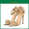 Sexy Party Women Open Toe Thin Heels Pumps Bridal Flock High Shoes 10 Color