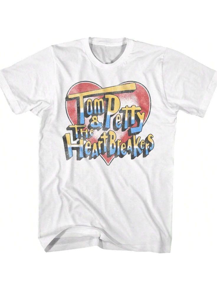 Tom Petty & The Heartbreakers Heart & Logo Adult Short Sleeve T_shirt
