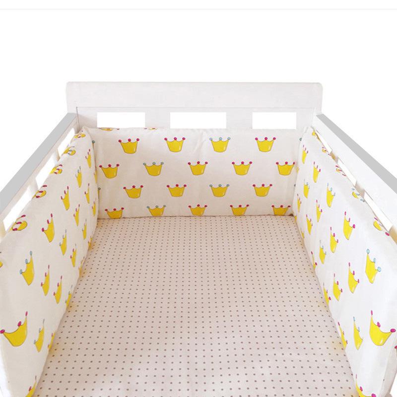 Soft Pure Cotton Removable and Washable Baby Crib Bumper, Anti-Collision, One-Piece Design