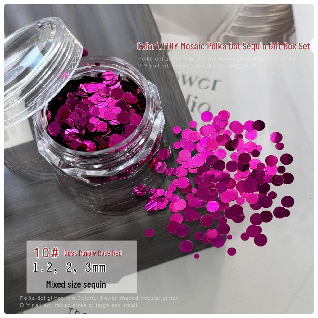 Colorful Sequin Patchwork Nail Art Decorations - Spring/Summer Mixed Sizes DIY Stickers
